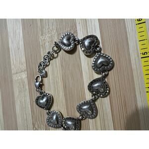 Retired VTG BRIGHTON SILVER RHODIUM PLATED PUFFY Studded 7-8"
